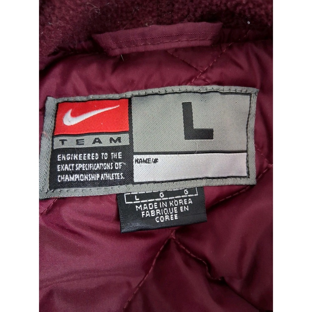 Vintage Nike Virginia Tech Puffer Jacket Mens L Maroon Team Issue Collage Y2K - Picture 3 of 11